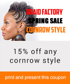Cornrow Style Discount Coupon